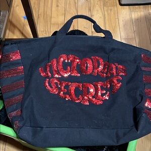 Victoria's Secret Black Tote with Red Sequins